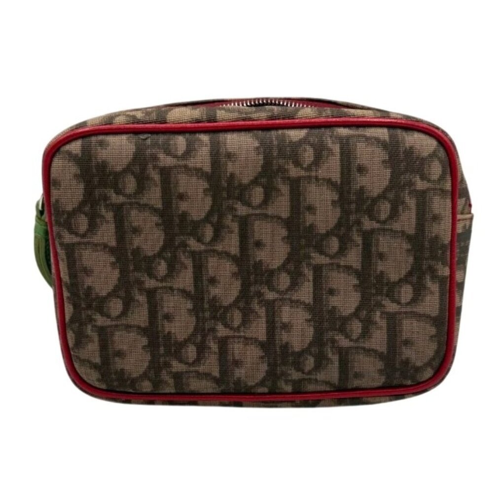 Dior Brown Monogram Canvas Wristlet with Red, Yellow & Green Accents - Picture 3 of 7